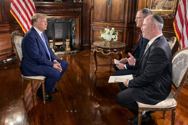 Interviewing President Trump. 2024, (Ami Shuman).